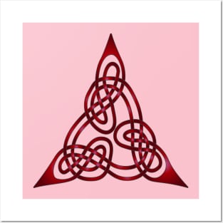 Triangle Knot With Doubled Threads Red Posters and Art